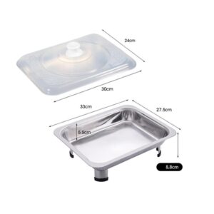 DOITOOL 1 Set Buffet Server Square Buffet Stove Stainless Steel Food Warmer Buffet Tray Food Container with Lid for Parties Entertaining and Holidays Catering Silver