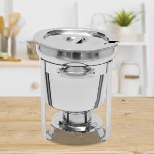 7.4Qt Stainless Steel Soup Warmer Stainless Steel Buffet Set Warmer with Frame+Food Pan+Fuel Holder+Lid,Commercial Soup Chafer for Any Event or Party