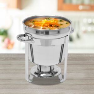 7.4Qt Stainless Steel Soup Warmer Stainless Steel Buffet Set Warmer with Frame+Food Pan+Fuel Holder+Lid,Commercial Soup Chafer for Any Event or Party