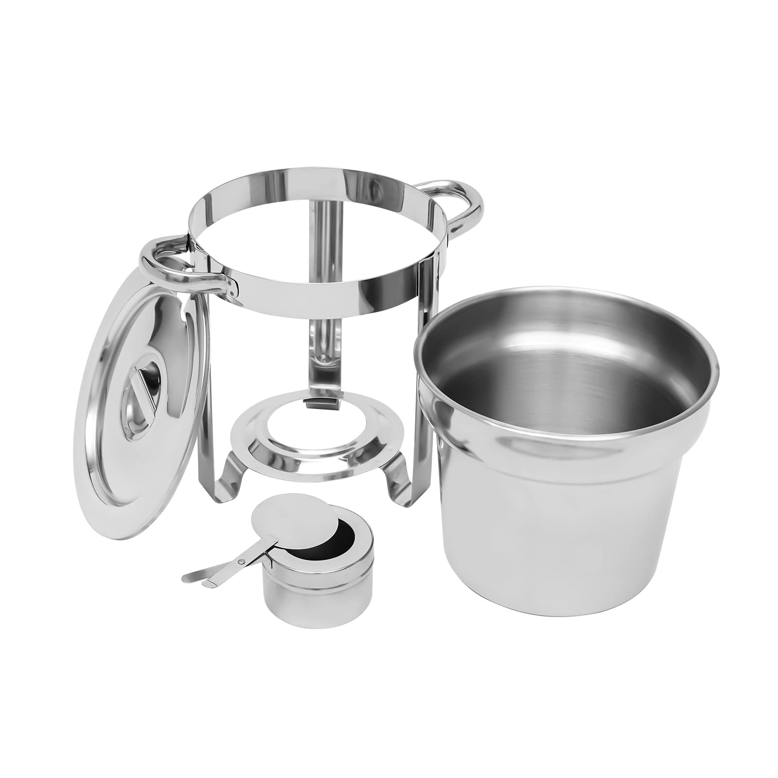 7.4Qt Stainless Steel Soup Warmer Stainless Steel Buffet Set Warmer with Frame+Food Pan+Fuel Holder+Lid,Commercial Soup Chafer for Any Event or Party