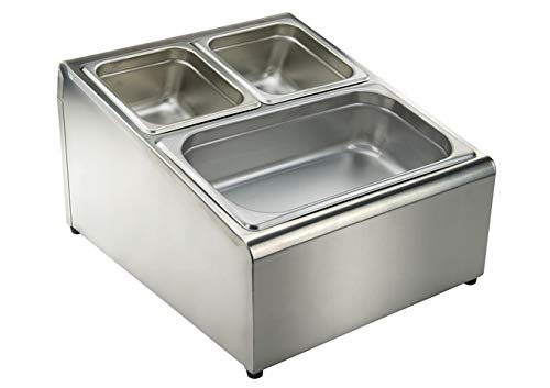Winco SCPH-33 - Stainless Steel Condiment Packet Holder, 2 Compartments