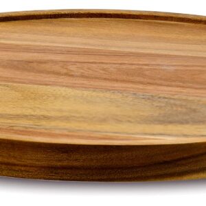 12" Acacia Wood Lazy Susan Organizer Kitchen Turntable for Cabinet Pantry Table Organization