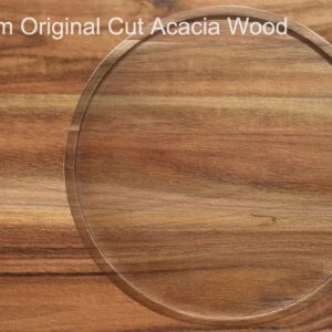 12" Acacia Wood Lazy Susan Organizer Kitchen Turntable for Cabinet Pantry Table Organization