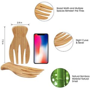 Salad Servers Bamboo Serving Tosser Server Claws Wooden Server Claws Stylish Design Best for Serving Salad, Pasta, Fruit On Your Kitchen Counter Pack of 2