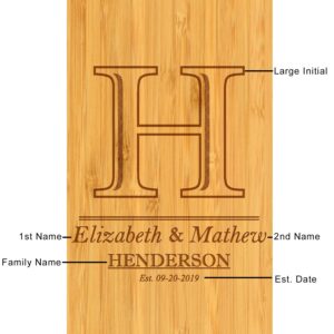 Custom Personalized Engraved Bamboo Cheese/Charcuterie Cutting Board with Knife Set & Cheese Markers- Designed & Quality Checked in USA