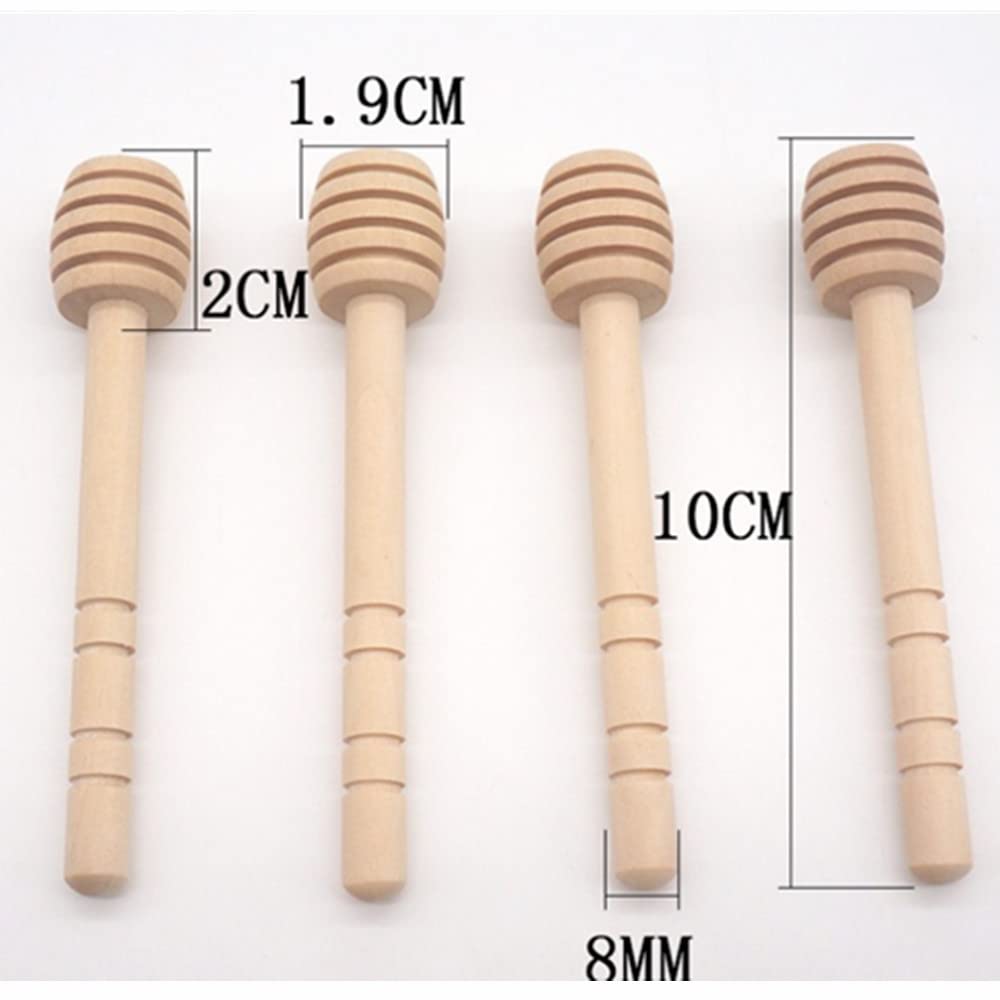 10 Pack 4 Inch Wood Honey Dippers Sticks, Mini Honey Dipper Stirrer for Honeycomb Jar Dispense Drizzle