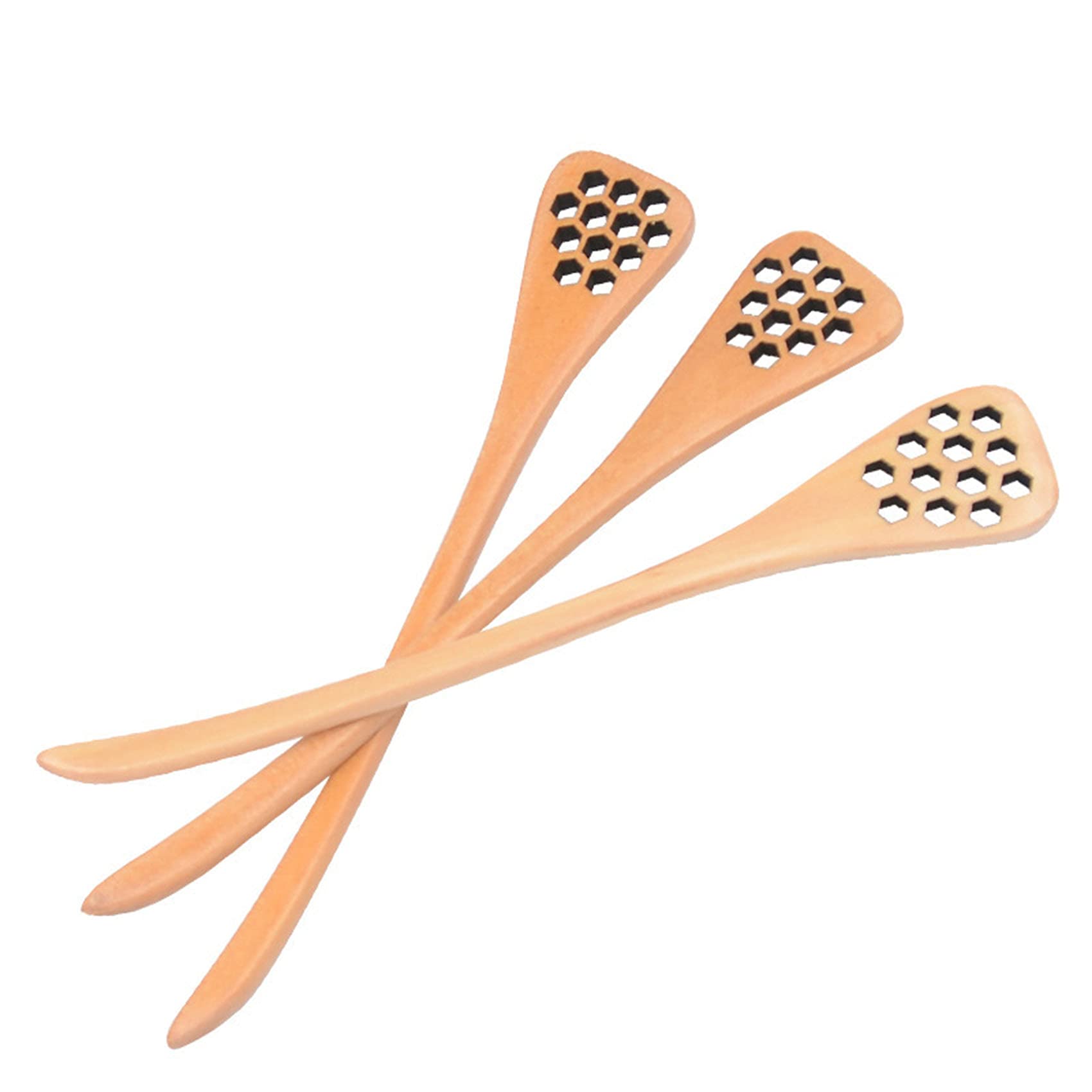 7" Wooden Honey Dipper Sticks, Honey Comb Spoons, For Handmade Honey Dispenser and Mixing Stirrer (12-Pack)