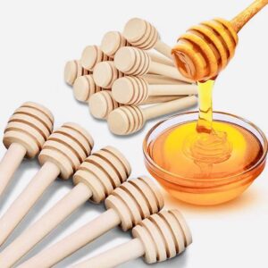 30 pcs eco friendly honey dipper sticks, 3 inch mini wooden stirring stick, small honey stirrer stick for honey jar dispense drizzle honey and party favors gift