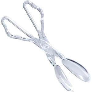 elegant clear plastic salad serving tongs - (1 piece) - lightweight & durable - perfect for parties and everyday use