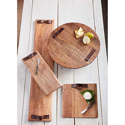 Mud Pie Wooden Charcuterie Serving Board and Spreader Set, Brown, Rectangle