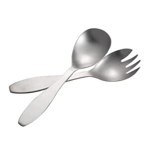 imeea salad servers set sus304 stainless steel salad fork and spoon salad serving utensils, 9.45-inch