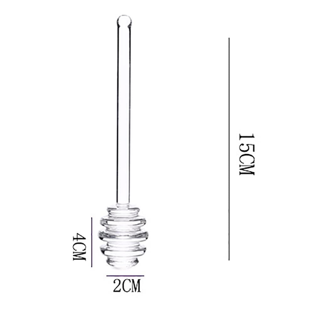 GSHLLO 2 Pcs Glass Honey Dippers Honey Stirring Sticks Mini Honeycomb Sticks Jam Syrup Stirring Wands Small Honey Stirrers Honey Drizzler Sticks Honey Jar Favors Honey Servers for Tea