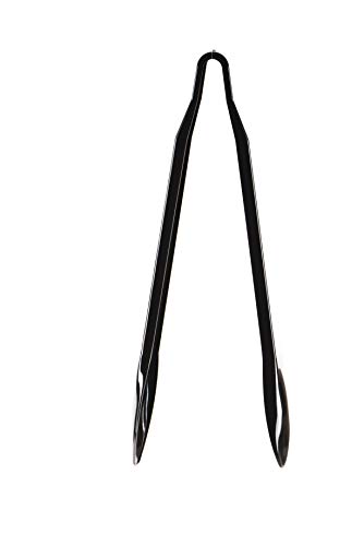 Set of 3 - Heavy Duty Black Serving Tongs - 9 inch - Plastic Disposable Salad Tongs - High Heat Plastic, Catering, Salads, Bakery, Buffets, BBQ, Ice, Hot and Cold Foods (9")