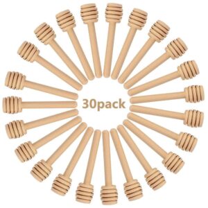 besokuse wood honey dipper sticks server for honey jar dispense drizzle honey, wedding party favors … (set of 30)