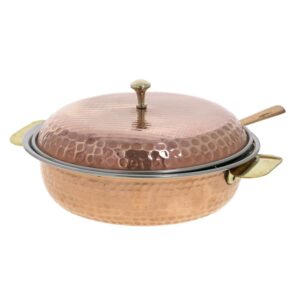 parijat handicraft indian serveware donga copper serving bowl tureen with spoon