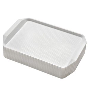 aebeky 12-piece white plastic fast food serving trays,16.83 by 11.92-inch