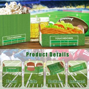 50 Pack Football Party Paper Food Trays, Football Party Disposable Food Serving Paper, Football Party Food Boats Hot Dog Trays Movie Snack Trays, Football