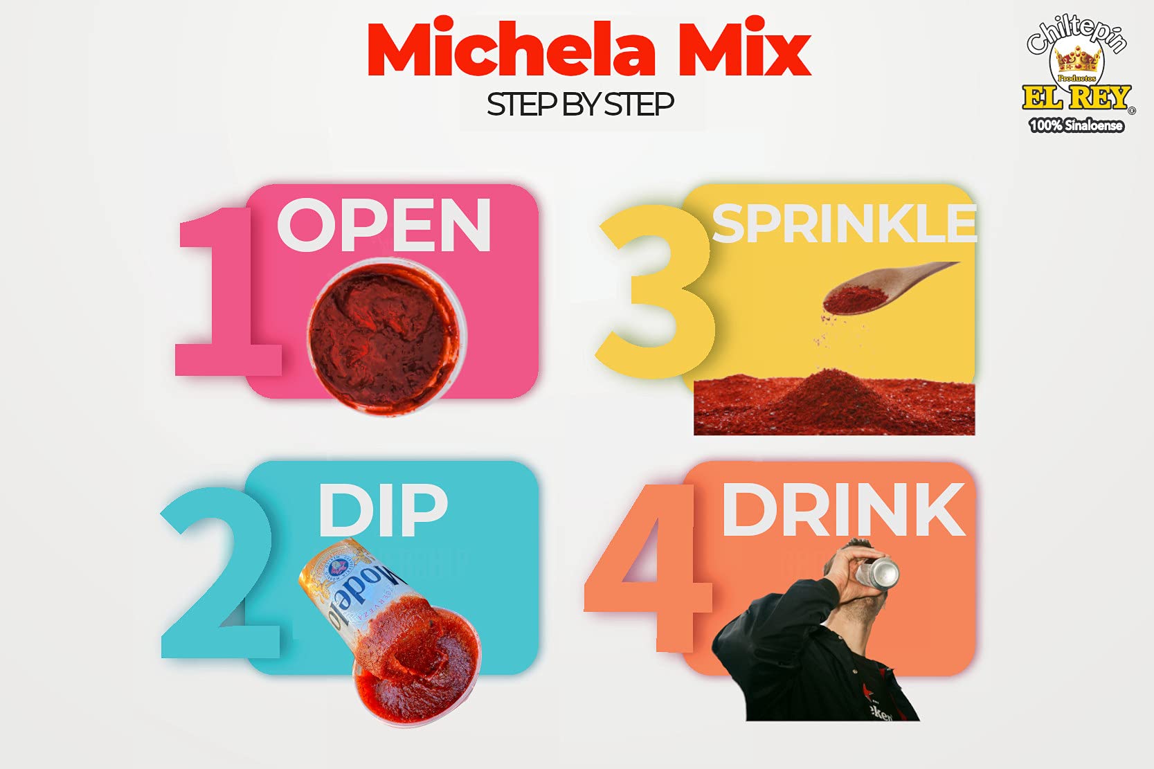 Michela Mix 2 Pack michelada Rimmer, Rimming Dip, Michelada and Fruit Dip, Chiltepin El Rey (1 Tamarindo 1 Mango)