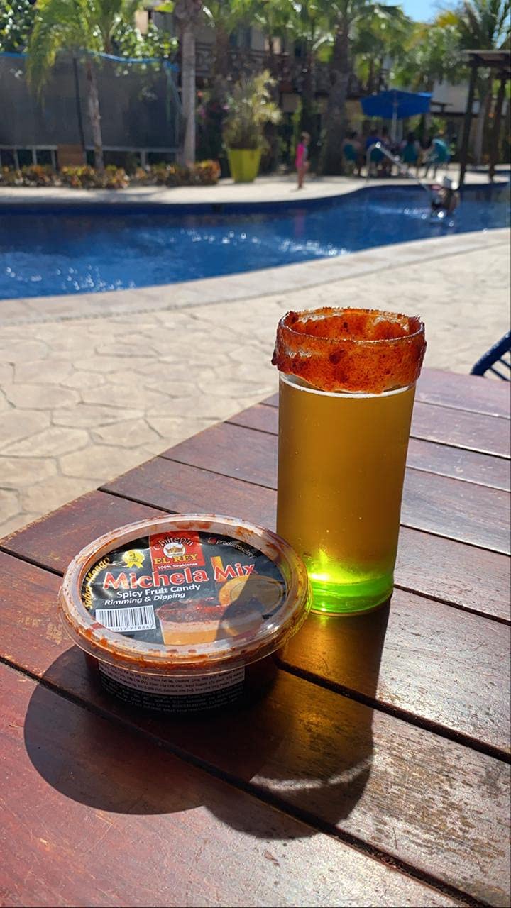 Michela Mix 2 Pack michelada Rimmer, Rimming Dip, Michelada and Fruit Dip, Chiltepin El Rey (1 Tamarindo 1 Mango)