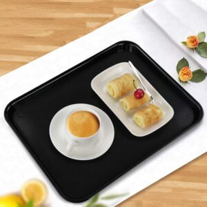 Teyyvn Black 4-Pack Plastic Fast Food Serving Tray, 17.25" x 13.35"