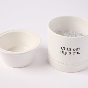 Mud Pie Circa Dip Chiller, White, assembled 5" x 4.5" dia