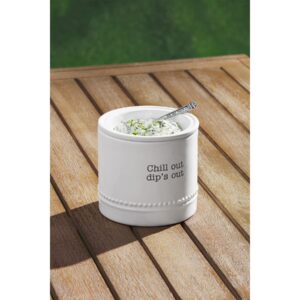 Mud Pie Circa Dip Chiller, White, assembled 5" x 4.5" dia