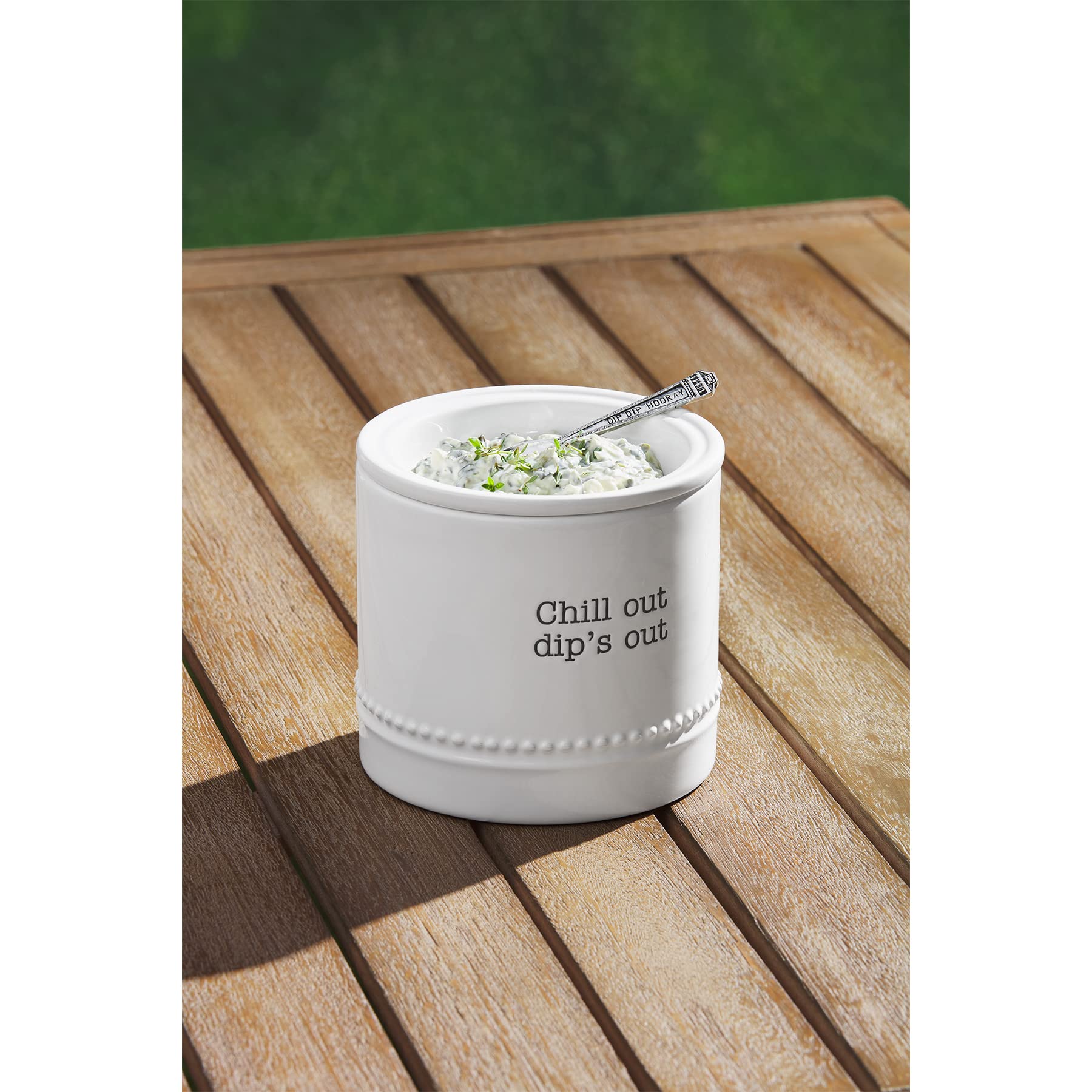 Mud Pie Circa Dip Chiller, White, assembled 5" x 4.5" dia