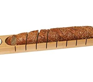 Lipper International 8251 Bamboo Wood French Bread Board with Ceramic Dip Bowl, 25 5/8" x 4" x 1 1/2"