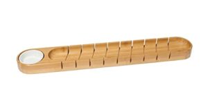 lipper international 8251 bamboo wood french bread board with ceramic dip bowl, 25 5/8" x 4" x 1 1/2"