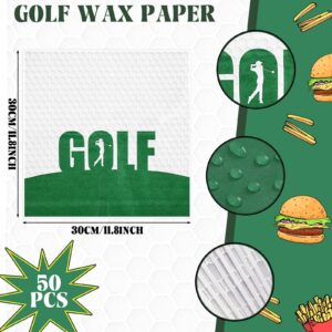 100 Pcs Golf Party Supplies Serves 50, Golf Paper Food Trays Food Boats with Wax Paper Sheets for Kid's Golf Themed Birthday Party Children Sport Party Favors Decoration (Golf)