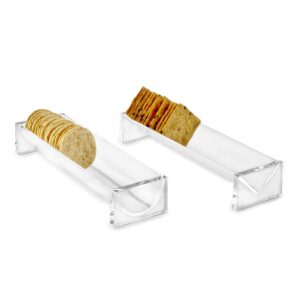 huang acrylic clear cheese & cracker tray set (cracker holder set)