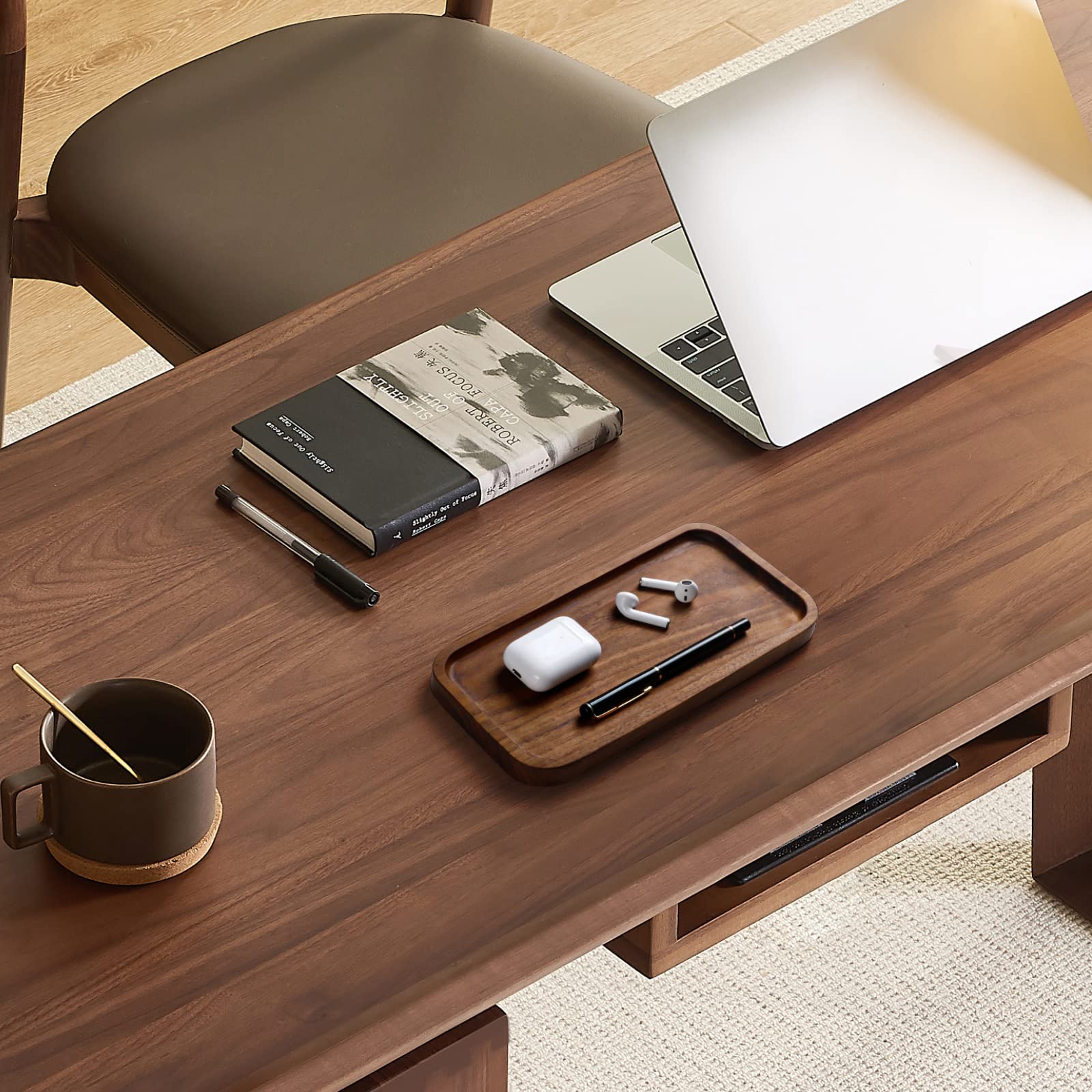 Tray, Wood Tray, Walnut Tray, Storage and Gift-Giving, retain Wood Grain and Complete pores, a Whole Piece of American Walnut （Walnut D03R1 ）