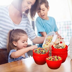 Bruntmor 8 oz Porcelain Bowls Set of 6 - for Ice Cream, Dessert, Soup, Small Side Dishes, Salad, Cereal, Rice - Microwave, Dishwasher and Oven Safe - Red Color