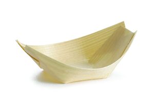 tablecraft products bamdb45 serving boat, disposable pinewood, 4.7" x 2.5", large (pack of 50)