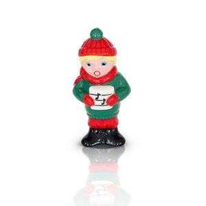 nora fleming fa-la-la (caroler) - hand-painted ceramic christmas decor - winter minis for the home and office