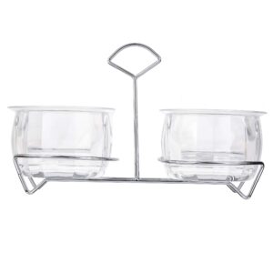 Tablecraft Set with Rack, Polystyrene & Chrome Plated Metal, (2) 14oz, 14 oz, Chiller Dip Bowl (Set of 2)