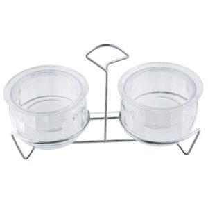 Tablecraft Set with Rack, Polystyrene & Chrome Plated Metal, (2) 14oz, 14 oz, Chiller Dip Bowl (Set of 2)