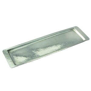 elegance stainless steel hammered rectangular tray, medium 17.75 by 5.5-inch, silver