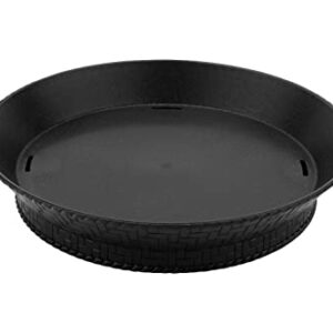 G.E.T. RB-880-BK-EC Round Serving Basket with Base and Drainage Slots, 10.5", Black (Set of 4)