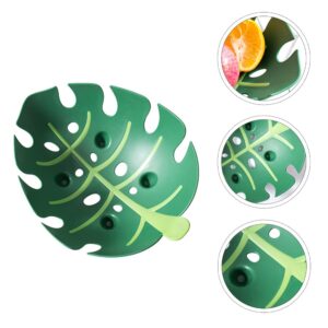 NUOBESTY Palm Leaves Plastic Snack Tray Summer Serving Platter Tropical Party Candy Fruit Plate Tea Coffee Food Dish for Jingle Beach Luau Hawaii Party Supplies Favors