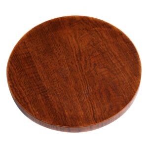 Solid Wood Serving Tray, Round Non-Slip Tea Coffee Snack Plate Food Meals Serving Tray with Raised Edges for Home Kitchen Restaurant (11.8inch, Brown)