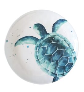 sigrid olsen melamine turtle design platter, 11 inches by 11 inches white 11x11