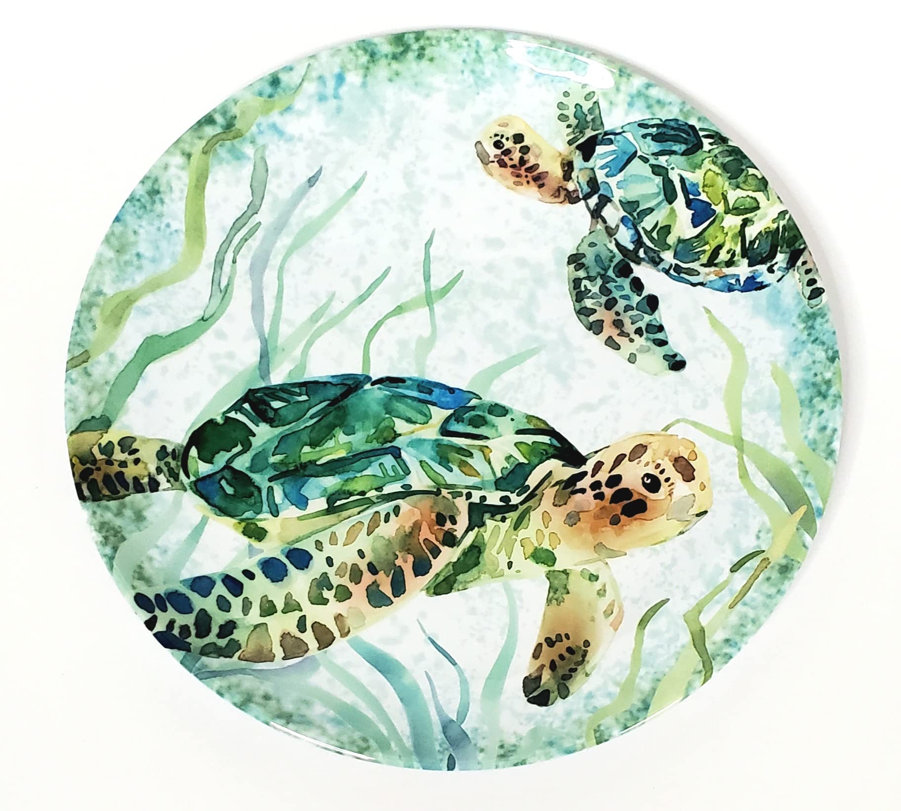 Sigrid Olsen Sea Turtle Melamine Serving Platter 11 inches by 11 inches, Multicolor, 11x11