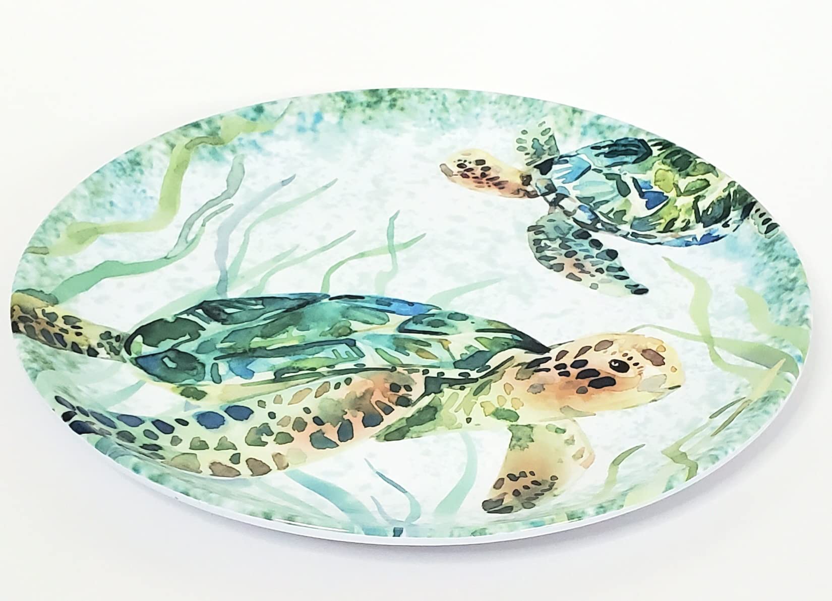 Sigrid Olsen Sea Turtle Melamine Serving Platter 11 inches by 11 inches, Multicolor, 11x11