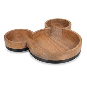 PICNIC TIME Disney Mickey Mouse Shaped Serving Tray, Charcuterie Board, (Mango Wood) 12 x 13.8 x 1.8