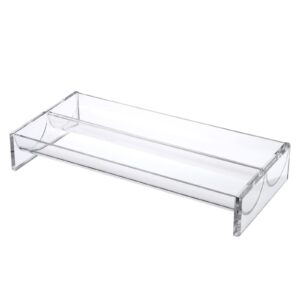 kvmorze 12" clear cracker serving tray, transparent macaron display tray, rectangular cracker holder for serving trays, food display cracker serving tray stand for home (u shape double-row acrylic)