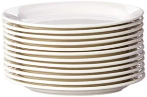 cac china rec-13 rolled edge 11-1/2 by 8-1/4-inch stoneware oval platter, american white, box of 12