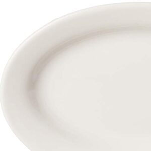 CAC China REC-13 Rolled Edge 11-1/2 by 8-1/4-Inch Stoneware Oval Platter, American White, Box of 12