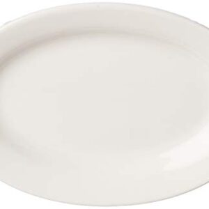 CAC China REC-13 Rolled Edge 11-1/2 by 8-1/4-Inch Stoneware Oval Platter, American White, Box of 12