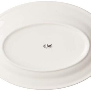 CAC China REC-13 Rolled Edge 11-1/2 by 8-1/4-Inch Stoneware Oval Platter, American White, Box of 12